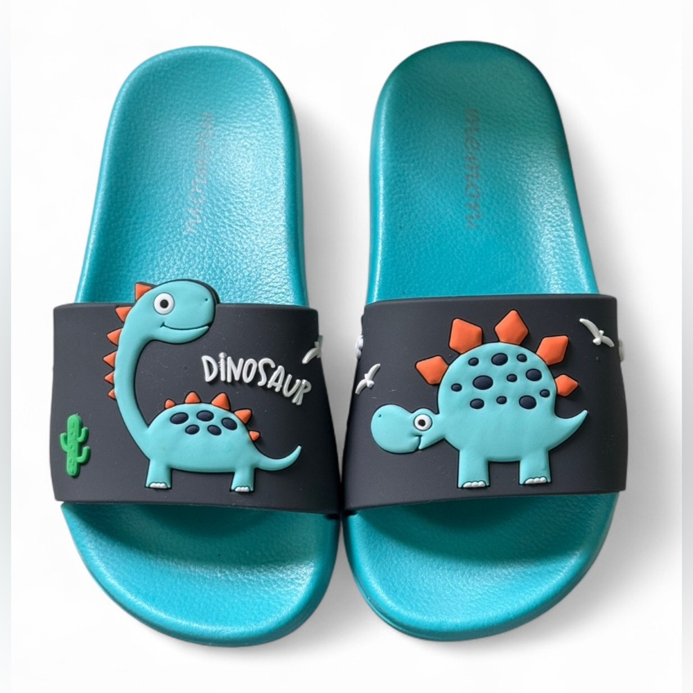Memon Kids Dinosaur Slide Sandals Anti-Skid Beach Pool Shoes Size 10-11